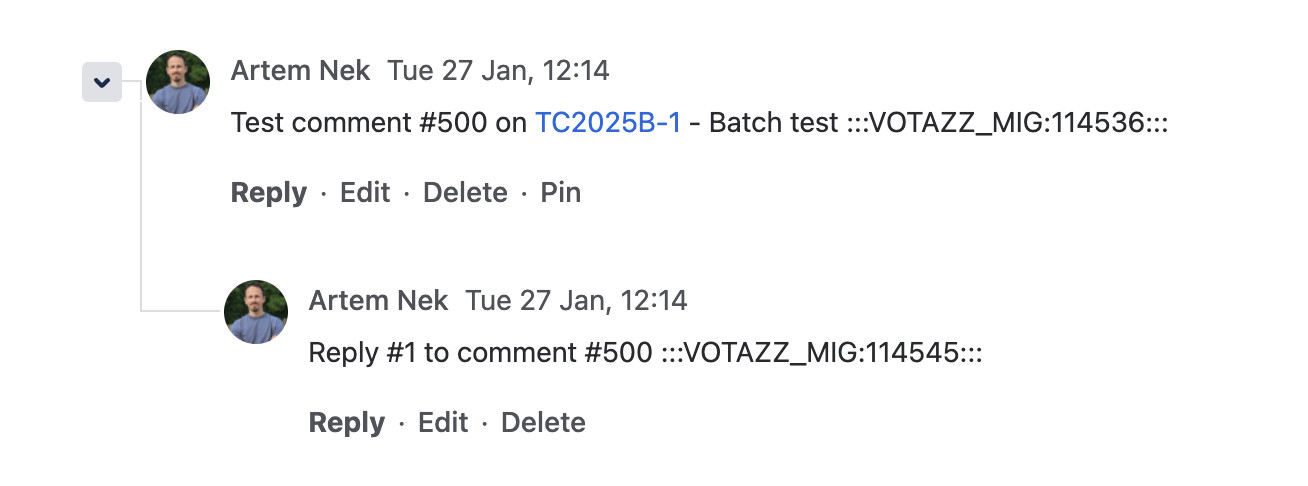 Threaded Comments with markers in Jira Cloud